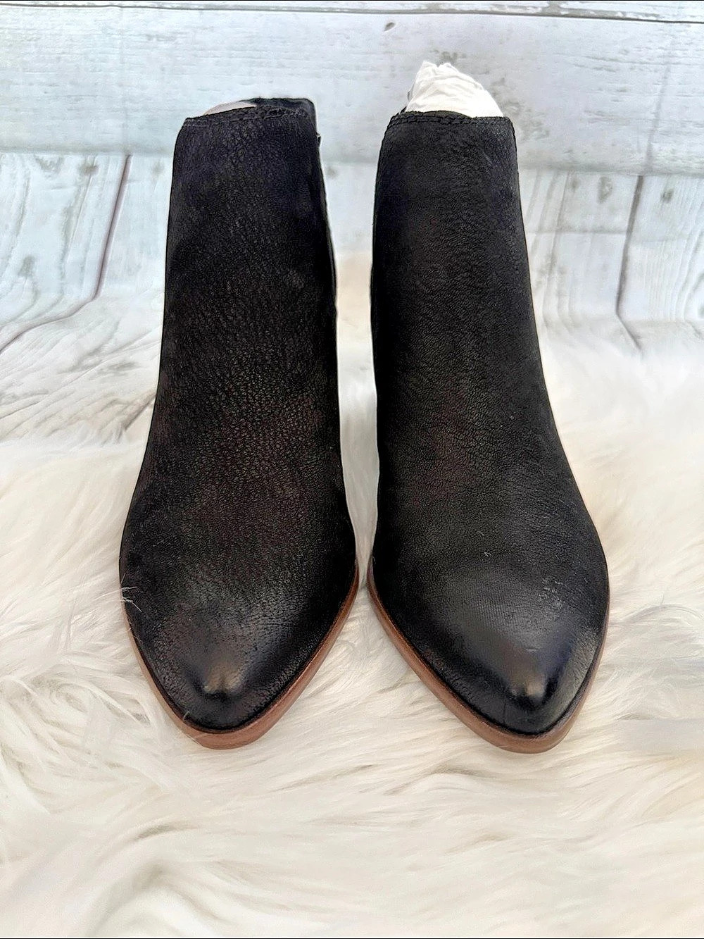 Frye Reina Cut Out Bootie Ankle Boots Black & Brown